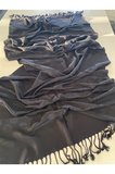 Siyah Elegansa Omuz Atkısı Kaşmir Dokulu Şık Şal Kasmir Sal (Cashmere)