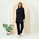 Beyza Taş Detaylı İkili Spor Eşofman Takımı - 70047 - Lacivert