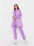 Minimal Kapitoneli Yelekli Spor Üçlü Takım - 70060 - Lila