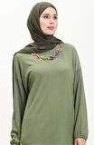 Candy Kolye Detaylı Tunik Pantolon İkili Takım - 71136 - Haki