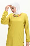 Candy Kolye Detaylı Tunik Pantolon İkili Takım - 71136 - Yağ Yeşili