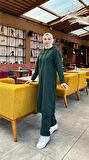 Kapşonlu Çıtçıtlı Sade Basic İkili Eşofman Spor Takımı - Nefti - AK06006.03036