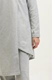 Kruvaze Bisiklet Yaka Sade Basic Tunik Panolon İkili Takım - 03076 - Gri