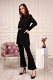 Zincir Kemerli Sade Basic Tunik Pantolon İkili Takım - 70007 - Siyah