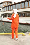 Çizgili Taş Desenli O Yaka İkili Tesettür Eşofman Takımı - 71187 - Oranj
