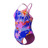 Speedo Training Printed V Back Kız Çocuk Yüzücü Mayosu