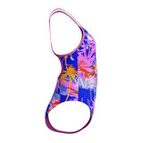 Speedo Training Printed V Back Kız Çocuk Yüzücü Mayosu