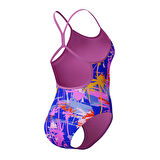 Speedo Training Printed V Back Kız Çocuk Yüzücü Mayosu