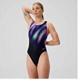 Speedo Printed Powerback Kadın Yüzücü Mayosu