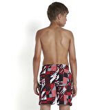 Speedo Leisure 15" Şort Mayo - Siyah/Kırmızı