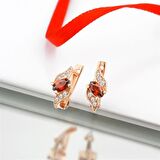 Gümüş  Özel Tasarım Rose Renkli Yakut Taşlı Çocuk Küpe