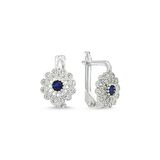 Çiçek Tasarımlı Safir Taşlı Çocuk Küpe