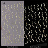 3D Reflektif efekt nail art sticker  model - 4 (55881-4)