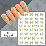 3D Reflektif efekt nail art sticker  model - 6 (55881-6)
