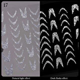 3D Reflektif efekt nail art sticker  model - 17 (55881- 17)