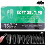Yeni Nesil Jel destekli Long Coffin tips 550 adet (55564-03)