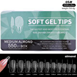 Yeni Nesil jel destekli Medium Almond tips 550 adet (55564-05)