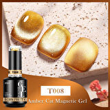 BORN PRETTY 15ml Hema Free Super Shinny Amber Kedi Gözü kalıcı oje T008 (58742)