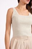 RTD&VLD Kadın YAZ 2445 SİMLİ ASKILI TRİKO BLUZ Bej