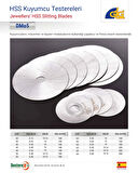 GLG 63x0.2x10mm 200A diş HSS Kuyumcu Daire Testeresi  (Çapaksız ve Firesiz Mücevher Kesimi)