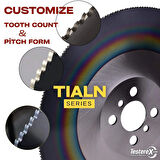 KRABBE 275x1.6x32mm BW diş TIN Kaplamalı - HSS Daire Testere Bıçağı (Demir Alaşımlı Metal Kesimi)