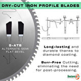 KRONBERG 210x2.2x30mm 40S-ATB diş Demir Profiller İçin - TCT Elmas Daire Testere (Kuru Kesim)