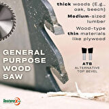 ONCI 300x3.2x30mm 72ATB diş Ahşap Kesici - TCT Elmas Daire Testere (Kontrplak, kereste ve ağaç türü)