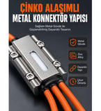 USB Type-C, Lightning ve Micro USB Uyumlu 3'ü 1 Arada Hızlı Şarj Kablosu