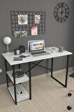 Bofigo 60x120 cm 2 Raflı Çalışma Masası Bilgisayar Masası Ofis Ders Yemek Masası Beyaz
