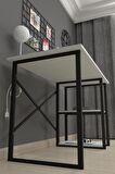 Bofigo 60x120 cm 2 Raflı Çalışma Masası Bilgisayar Masası Ofis Ders Yemek Masası Beyaz