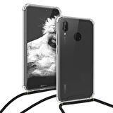 Huawei P20 Lite Şeffaf Boyun Omuz Askılı İpli Kordonlu Kılıf