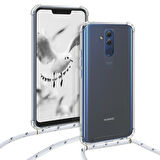 Huawei Mate 20 Lite Şeffaf Boyun Omuz Askılı İpli Kordonlu Kılıf