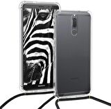 Huawei Mate 10 Lite Şeffaf Boyun - Omuz Askılı ipli Kordonlu Kılıf