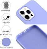 Apple iPhone 14 PLUS Kılıf içi Süet Korumalı Silikon LiLA Renk