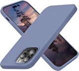 Apple iPhone 14 PRO Kılıf içi Süet Korumalı Silikon LACiVERT Renk