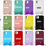 Apple iPhone 12 PRO MAX Kılıf İçi Süet Korumalı Boyun Omuz Askılı iPli Renkli Silikon LiLA