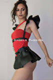 Deri Elbise, Deri Takım Harness Elbise, Dansçı Elbisesi,  Dansçı Kostüm Brf1001