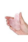 Pembe Kuvars Gua Sha Taşı Masaj Aleti Ve Face Roller 2'li Seti Doğal Taş