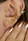 Terazi Burcu Küpe Takımyıldızı Piercing Gold Libra