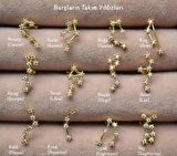 Terazi Burcu Küpe Takımyıldızı Piercing Gold Libra