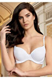 Kadın Büyük Beden Beyaz Balenli Desteksiz Sütyen
