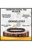 Sertifikalı Obsidyen Doğal Taş Bileklik 6 Mm - B839