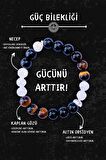 Güç Doğal Erkek Tılsım Bilekliği Düz 8mm (Altın Obsidyen, Kaplan Gözü, Necef Taşı) Chi-Zen Bileklik