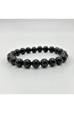 Sertifikalı Shungite 8mm Elastik Misinalı Doğal Taş Bileklik