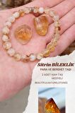 Sitrin ( Para Ve Bereket) Doğal Taş Bileklik ( 2 Adet Sitrin Taş Hediyeli )