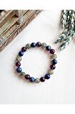 Doğaltaş Karma Unisex Bileklik Lapis Lazuli Labradorit Ametist Taşı