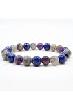 Doğaltaş Karma Unisex Bileklik Lapis Lazuli Labradorit Ametist Taşı