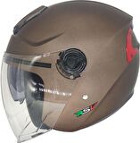 Rsv 618 Güneş Vizörlü Açık Kask (Kahverengi) L