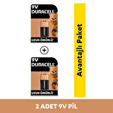  Alkalin 9V Pil, (6LR61 / MN1604), 2'li Paket