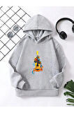 Çocuk Kapüşonlu Baskılı Sweatshirt